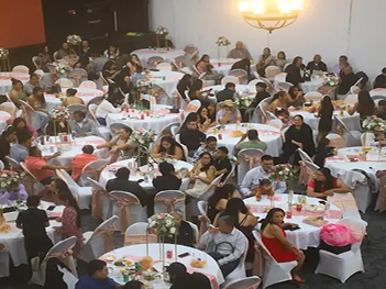 Family reviewing real estate plans